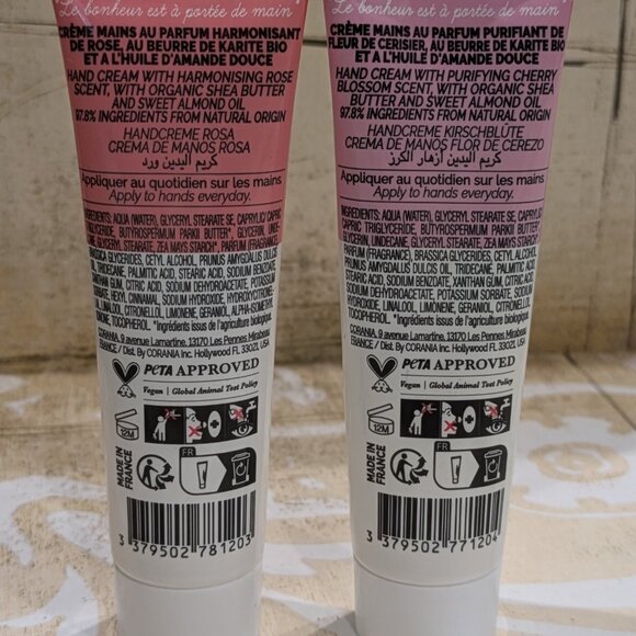 Solinotes Mini Hand Cream (Set of 2) Cherry Blossom & Rose Clean Beauty - Picture 2 of 3